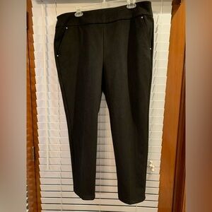 Allison Daley Pull On Suede Like Pants W/Rhinestone Studs On Pockets Stretch PLR